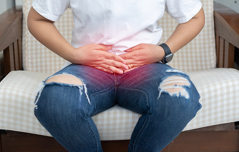 A man suffering from bowel troubles